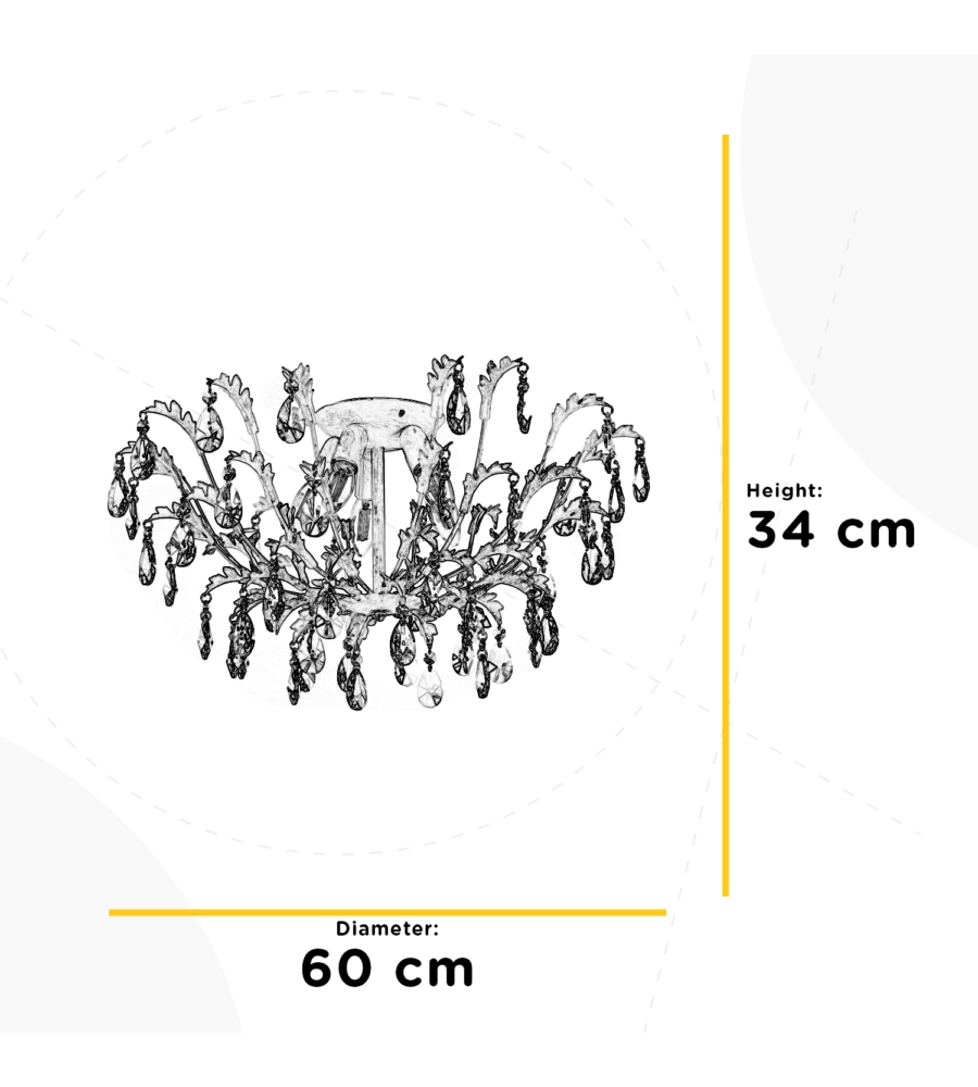 LAMPADARIO 5 LUCI ONLI "CESTA" AVORIO E14
